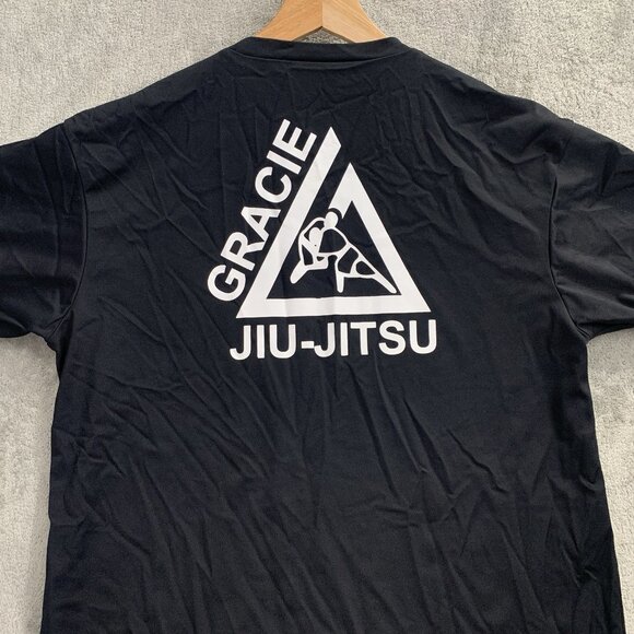 Gracie Barra Shirt Mens Medium Black Jiu Jitsu BJJ Rash Guard Short Sleeve Gym - Picture 7 of 7